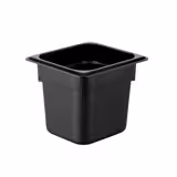 (6 pièces) Bac en Polycarbonate GN 1/6 - Noir - Hauteur : 150 mm