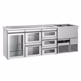 Direct Draw Beer Dispenser / Kegerator PREMIUM - 2500x700mm - Single Glass Door & 5 Drawers
