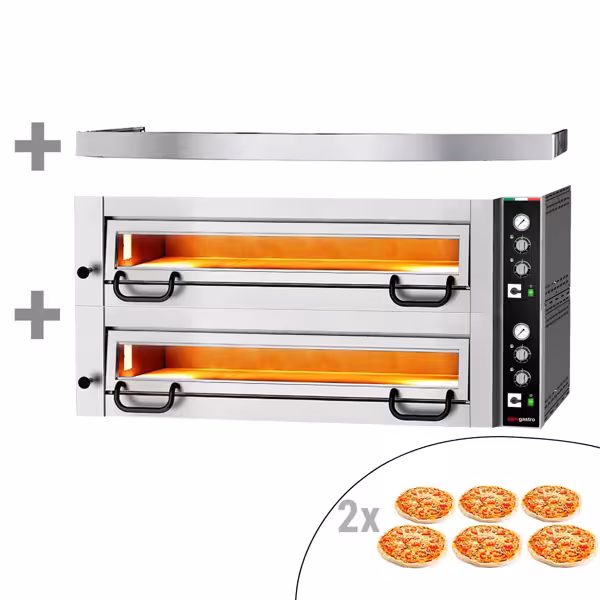 Commercial Electric Pizza Oven Power – 6 + 6 × 34 cm – Manual