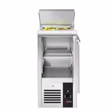 Mesa saladette refrigerada PREMIUM - 450mm - 102L - 1 puerta maciza - con tapa de acero inoxidable para 1x GN 1/1 & tapa de acero inoxidable