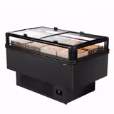 Vrieseiland - 1533x995mm - 260 liter - glazen schuifdeksel - zwart