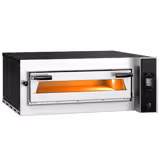 Elektrische pizzaoven (chamotte bakvloer) - 990x895x380mm - 1 kamer - 1x4 pizza’s Ø35cm - tot 400°C - Digitaal - Stapelbaar