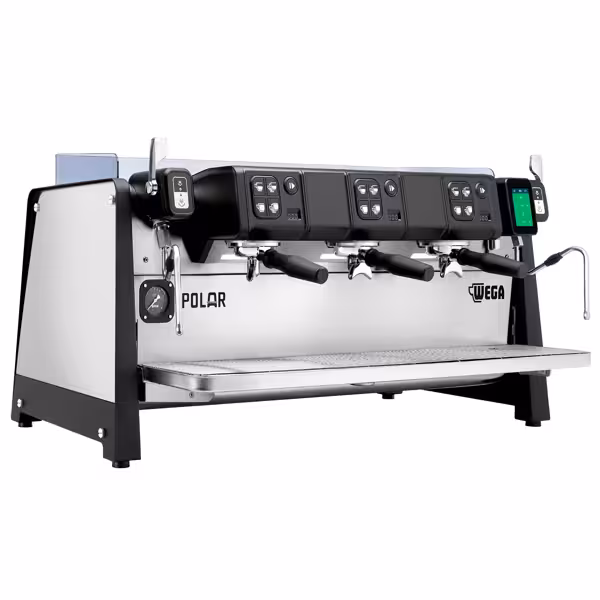 WEGA | Polar - portafilter gép - 3 csoport - 6,9 kW - 2 tejhabosítóval és forró vízzel - érintőképernyős - rozsdamentes acélból készült