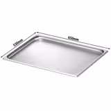 (6 sztuk) Pojemniki ze stali nierdzewnej GN 2/1 – wysokość: 20 mm