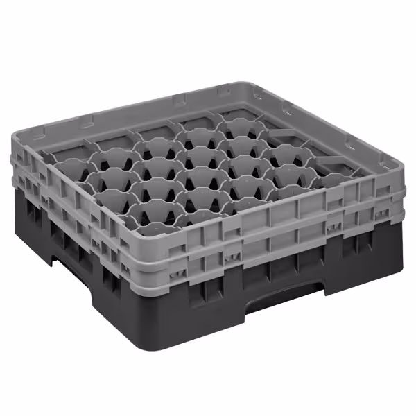 CAMBRO | CAMRACK® - Bardak Basketi 1/1 - 30 bölmeli - 2 uzatıcılı - 500x500mm - siyah