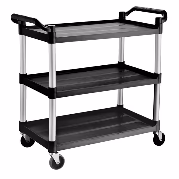 Plastic serving trolley - 1020x490mm - with 3 Storage areas