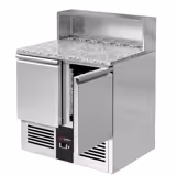 Commercial Saladette Counter PREMIUM - 903mm - 240L - 2 doors - open top for 5 x GN 1/6 & stainless steel hinged lid