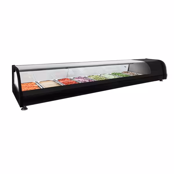Tapaskyl PREMIUM - 1750x400 mm - 8x GN 1/3 - med glasmonter