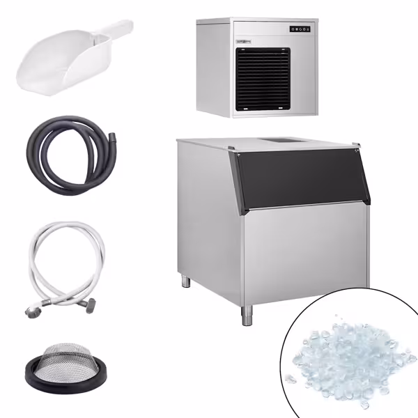 Fabbricatore di ghiaccio a scaglie - 220kg/24h - con contenitore per ghiaccio