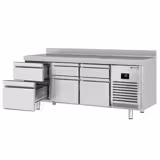 Tavolo refrigerato PREMIUM PLUS - 1960x600mm - Ventilata - 385 L - con 6 cassetti - Alzatina