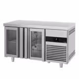 Hűtött munkaasztal PREMIUM - 1400x700 mm - GN 1/1 - 281 liter - ventilációs - 2 üvegajtóval
