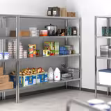 Edelstahlregal PREMIUM - 1800x490mm - mit 4 Ablagen (VERSTELLBAR)