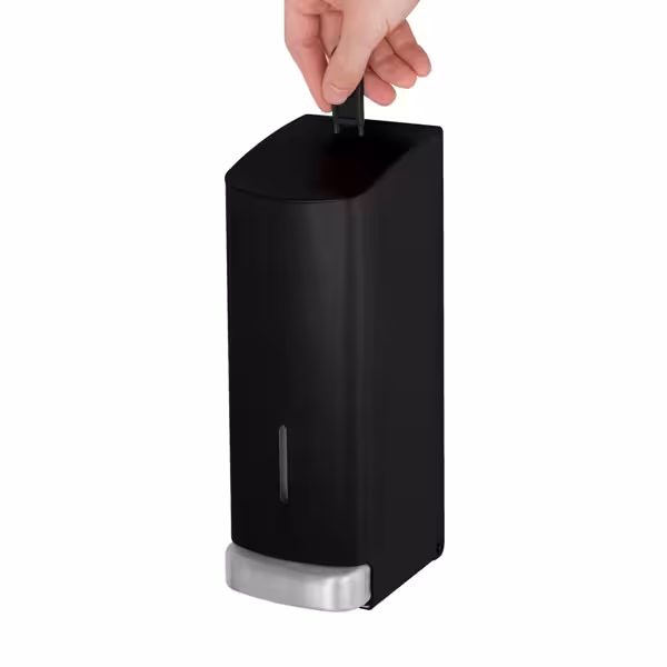 AIR-WOLF | Saippua- ja desinfiointiaine annostelija painonapilla - 1200ml - ruostumatonta terästä - musta