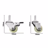 Wielstel - 85x130x130mm - 2 met rem, 2 zonder rem - voor Saladette/Koelwerkbank SAJ & SAG met motor onder - passend voor SAJ47, SAG47 & SAG97