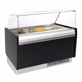 Ice Cream Serve Over Counter | LIAM - 1560mm - Static cooling - with LED lighting - for 13+13 x 5 litres Napoli pans - Black