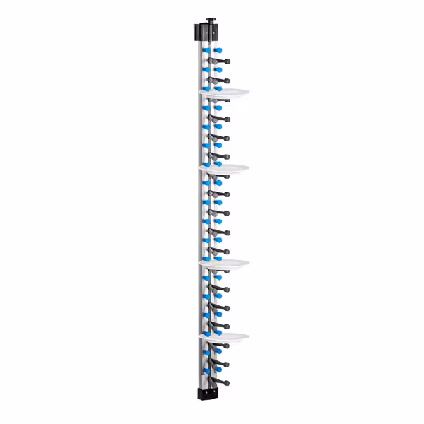 Bordenrek wandmodel - tot 18 borden - Ø16-32cm - Hoogte:1425mm - wandmontage