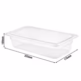 (6 Adet) Polipropilen Küvet - GN 1/3 - Yarı Şeffaf - 3,6 L - Yükseklik: 100 mm