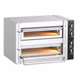 Forno elettrico per pizza - Platea in mattoni refrattari - 1010x850mm - 4+4 pizze Ø30cm - 450°C - Meccanico