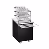 Carrello per bicchieri- e tazze DANZIG - 700 mm - con scorrivassoio - nero