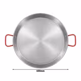 Paella Pfanne - Ø 600mm - Carbonstahl - rote Griffe