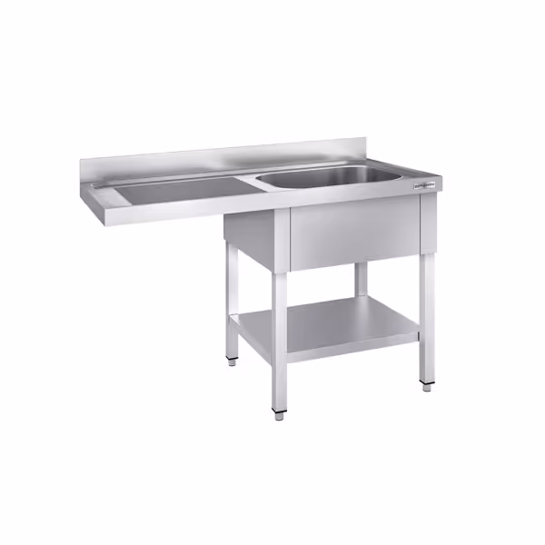 Fregadero con espacio para lavavajillas de acero Inox. - 1,4 m - 1 fregadero a la derecha A 50 x P 40 x A 25 cm 