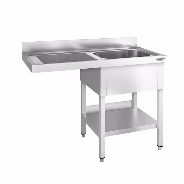 میز استیل سینکدار ماشین ظرفشویی- 600*1400 میلیمتر - یک سینک در راست