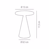 (4 stuks) Tafellamp - CONE MINI - oplaadbaar - draadloos - IP54 - dimbaar in 3 standen - Ø130mm - Fluisterwit