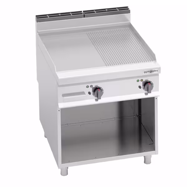 Commercial Electric Griddle - 11.4kW - Smooth/Ribbed Plate (half & half) - Cooking area: 796x667mm - on Stand