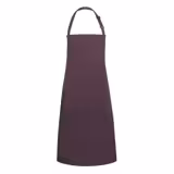(6 Stück) KARLOWSKY | Latzschürze mit Tasche Basic - Aubergine