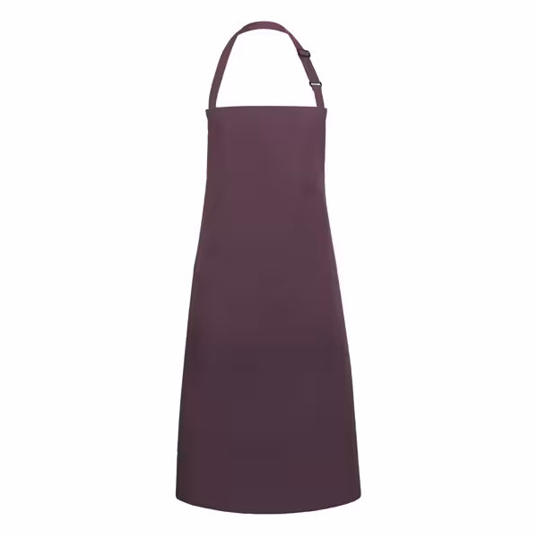 KARLOWSKY | Basic Chef Bib Apron with 2-Section Pocket – Aubergine - 75×90 cm - Poly-Cotton 65/35