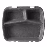 (60 pcs) Reusable 3-Compartment Takeaway Container - 245x200mm - Grey - Stackable