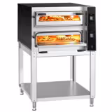 Elektrická pizza pec - 990x1270 mm - 6+6× Ø 35 cm (hluboká) - až 400 °C - Digitální - vč. podstavce