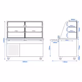 Refrigerated Buffet Display PRAGUE - 1600mm - with Refrigerated Well - on Braked Castors - Black