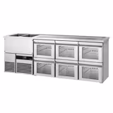 Banco Spillatura Birra PREMIUM - 2500x700mm - 6 Cassetti in vetro