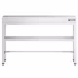 Tavolo da lavoro in acciaio inox PREMIUM - 1200x600mm - con ripiano inferiore & traversi di rinforzo
