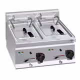 Friggitrice elettrica professionale da banco - 10+10L - 18kW - comandi meccanici - con rubinetto di scarico