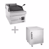 Plynový lávový gril (5,3 kW) - sklopný grilový rošt - vč. spodního dílu s 1 dveřmi