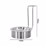 (3 pieces) Ladel tray – Stainless Steel - Round - Ø115 mm - With Carry Handle - Spoon Rest