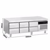 Bancada refrigerada baixa - de +2 a +8 °C - 2000mm - 288L - 6 gavetas - 6x GN 1/1