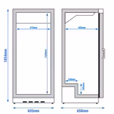 Lagerkühlschrank Edelstahl PREMIUM - 400 Liter - mit 1 Tür - Innenseite der Tür aus Kunststoff