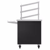 Commercial Glass & Cup Trolley with Tray Slide – 700 mm width - Black - 4 Castors (2 Braked)