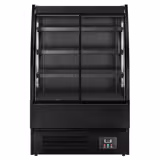 Vitrina mural refrigerada - 900x800x1395mm - 216L - con 2 puertas correderas de doble acristalamiento y 3 estantes - Negro