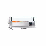 Opzetkoelvitrine PREMIUM met LED-verlichting - 1200x395mm - 3x GN 1/3 + 1x GN 1/2