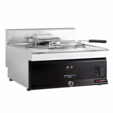 Friggitrice elettrica professionale per pesce da banco - 25L - 14kW - comandi meccanici - Nero