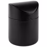 (6 pcs) Table top bin - Swing bin - 1.2L - 120x120x170mm - with removable swing lid; bayonet closure - Black - Stainless steel