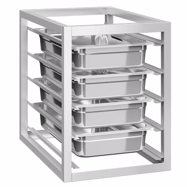 Module sous-banc avec 5 glissières - 450x560mm - GN & EN - pour tables de travail série ATK profondeur 600mm