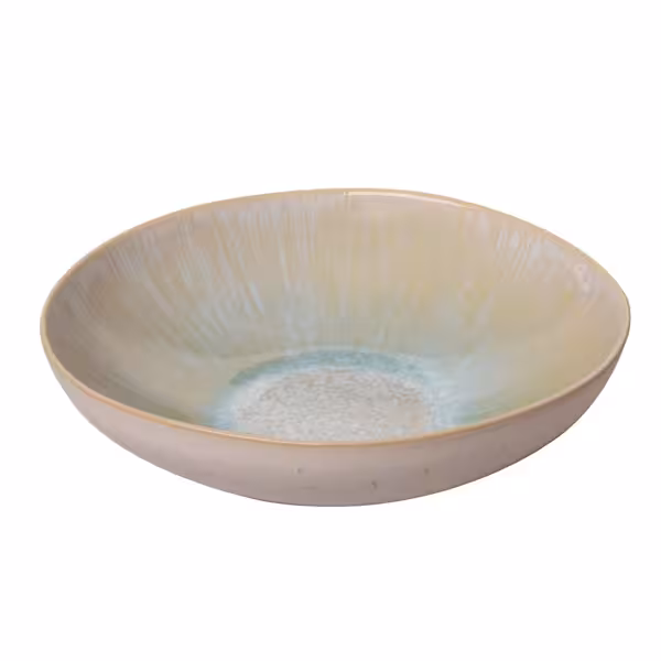 (6 pcs) LIGHT BLUE SEA | Deep Plate - Stoneware - Ø220mm - Blue
