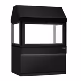 Barbecue au charbon de bois TORONTO – 1500 mm – façade noire – plan de travail en granit noir – verre de protection thermique