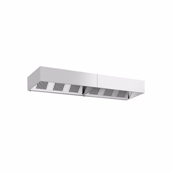 Commercial Wall-Mounted Extractor Hood – 4000mm – with Baffle Filters & LED Lighting