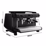 Mașină cu suport pentru sită - 2 grupuri - Multiboiler - Touch - Sistem de preinfuzare - Negru